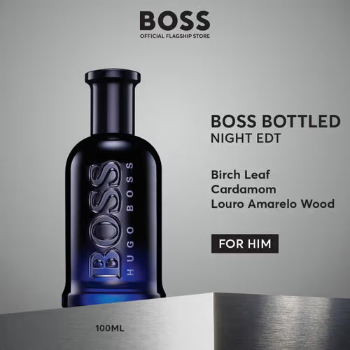 BOSS Bottled Night - Eau de Toilette for Him - Woody Fragrance with Notes of Birch Leaf, Cardamom and Musk - Medium Longevity